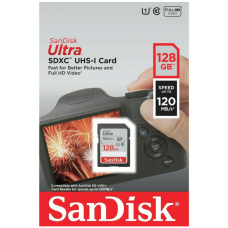 Карта памяти SanDisk Ultra SDXC Class 10 UHS-I 128 GB, чтение: 120 MB/s